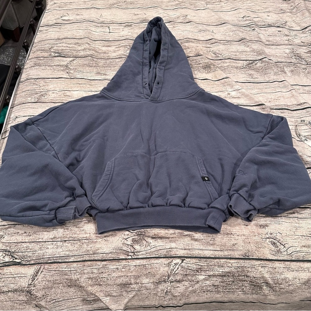 POPFLEX Navy Blue Oversized Hooded Sweatshirt
